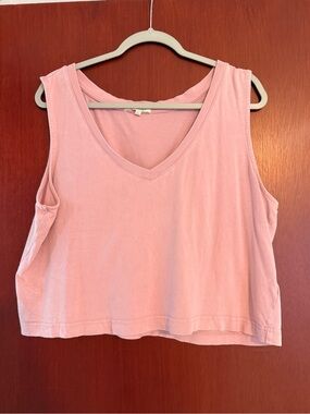 Z Supply Cropped V-Neck Tank Top - Light Pink